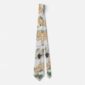 Japan Crane Bird Peony Flower Blossom Stropdas (Voorkant)