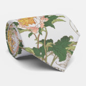 Japan Crane Bird Peony Flower Blossom Stropdas (Opgerold)
