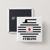 Japan Curling Vierkante Button 5,1 Cm (Voorkant /achterkant)