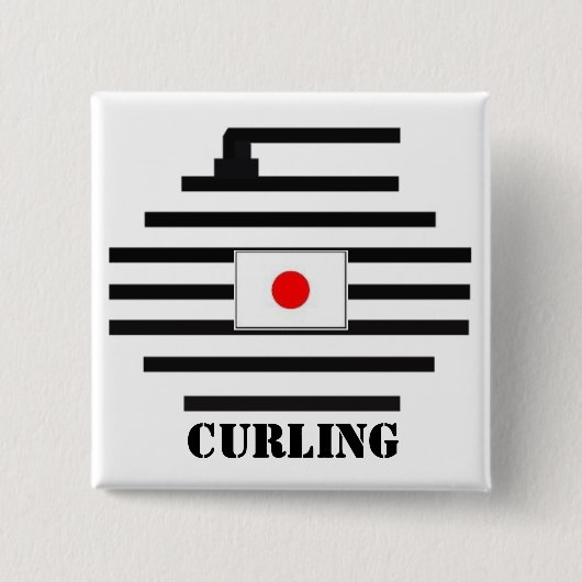 Japan Curling Vierkante Button 5,1 Cm (Voorkant)