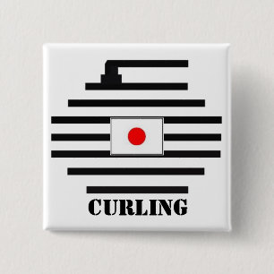 Japan Curling Vierkante Button 5,1 Cm