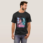 Japan cyberpunk anime meisje karakter t-shirt (Voorkant volledig)