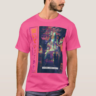 Japan Cyberpunk Art Clothes in Vaporwave Glitch Ar T-shirt