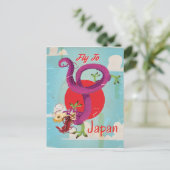 Japan Draak Oude Reisposter Briefkaart (Staand voorkant)