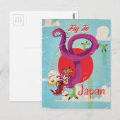 Japan Draak Oude Reisposter Briefkaart (Voorkant / Achterkant)