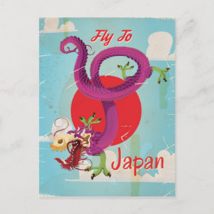 Japan Draak Oude Reisposter Briefkaart