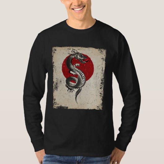 Japan dragon artwork Japanese Retro T-shirt (Voorkant)