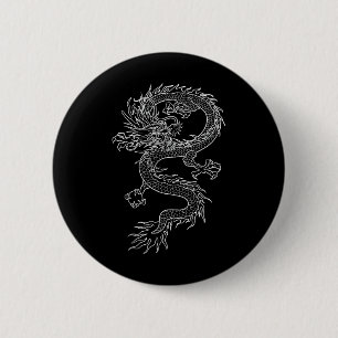 Japan Dragon Tattoo Tekening Traditionele Japanse  Ronde Button 5,7 Cm