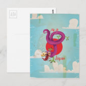 Japan Dragon Vintage Travel Poster Briefkaart (Voorkant / Achterkant)