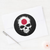 Japan Dripping Splatter Skull Ronde Sticker (Envelop)