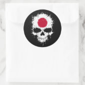 Japan Dripping Splatter Skull Ronde Sticker (Tas)