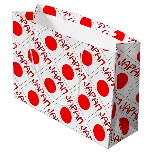 Japan en Japanse vlag met Jouw naam Groot Cadeauzakje (Achterkant Gekanteld)