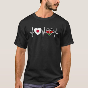 Japan en Kenia Keniaanse Vlag Vlaggen T-shirt