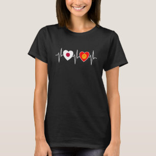 Japan en Kirgizië vlag vlaggen T-shirt