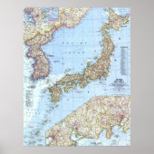 " Japan en Korea : Gedetailleerde kaart van 1960 . Poster (Voorkant)