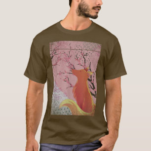 Japan esthetics Forest Animal Sakura Cherry Bloss T-shirt