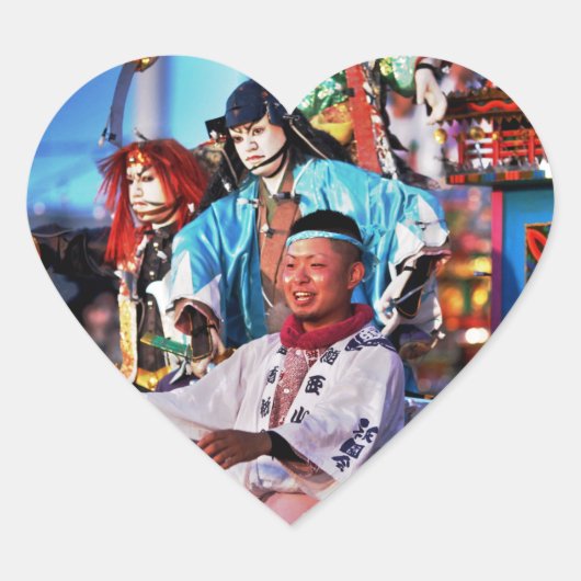 Japan Festival Tradition Hart Sticker (Voorkant)