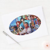 Japan Festival Tradition Ovale Sticker (Envelop)