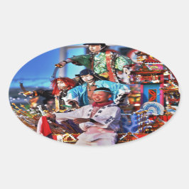 Japan Festival Tradition Ovale Sticker