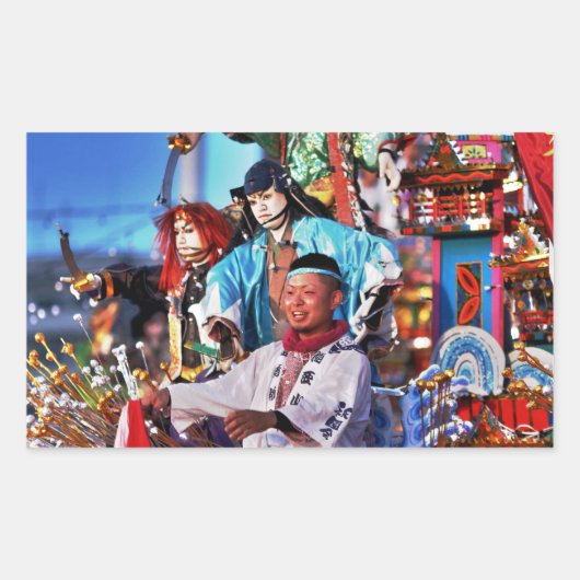 Japan Festival Tradition Rechthoekige Sticker (Voorkant)