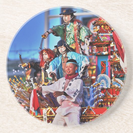 Japan Festival Tradition Zandsteen Onderzetter (Voorkant)