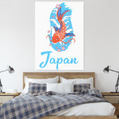 Japan Fishing logo Canvas Afdruk (Insitu (Slaapkamer))