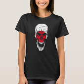 Japan Flag Colours Skull T-shirt (Voorkant)