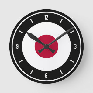 Japan Flag Elegant Ronde Klok