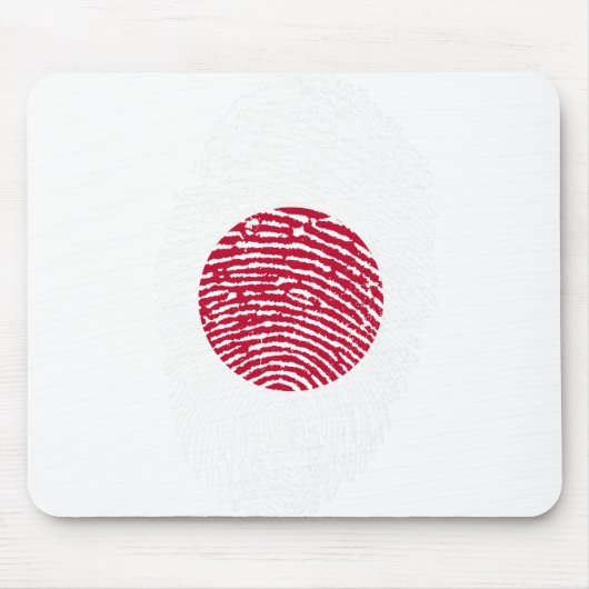 Japan Flag Fingerprint Country Pride Identity Muismat (Voorkant)