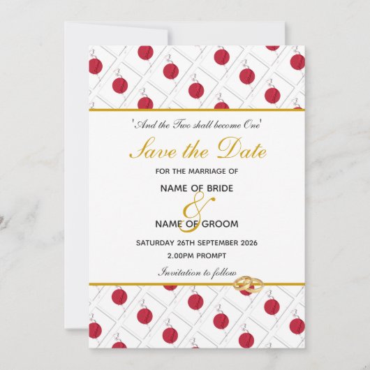 JAPAN FLAG Gepersonaliseerd bruiloft Save The Date (Voorkant)