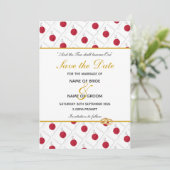 JAPAN FLAG Gepersonaliseerd bruiloft Save The Date (Staand voorkant)