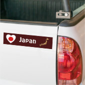 Japan Flag Heart + Map Bumpersticker (Op Truck)