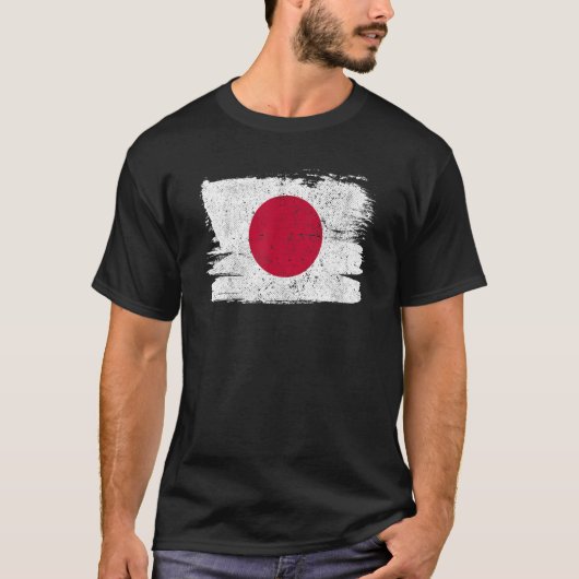 Japan Flag Japanse Support Friendship Peace Vinta T-shirt (Voorkant)