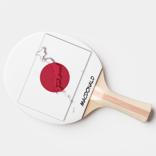 JAPAN FLAG & MAP Hinomaru Persoonlijk Tafeltennisbatje (Zijkant)