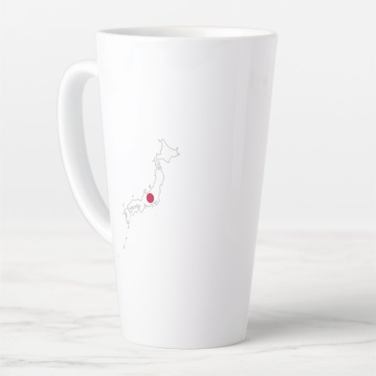 Japan flag on the map latte mok (Linkerhoek)