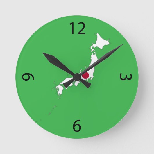 Japan flag on the map ronde klok (Voorkant)