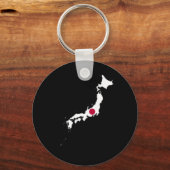 Japan flag on the map sleutelhanger (Voorkant)