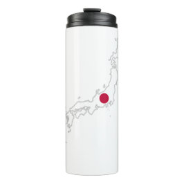 Japan flag on the map thermosbeker