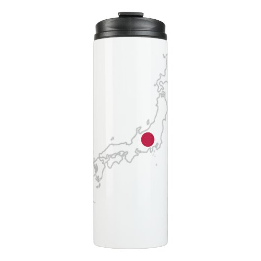 Japan flag on the map thermosbeker (Voorkant)