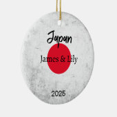Japan Flag Ornament, gepersonaliseerd Keramisch Ornament (Rechts)