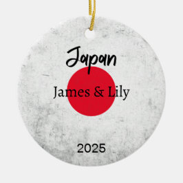Japan Flag Ornament, gepersonaliseerd Keramisch Ornament