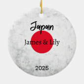 Japan Flag Ornament, gepersonaliseerd Keramisch Ornament (Achterkant)