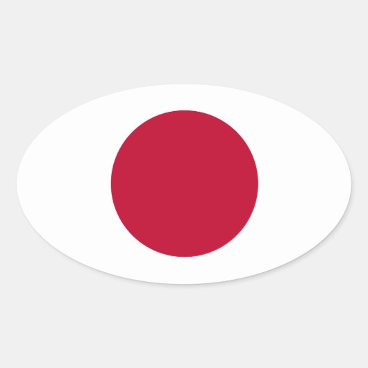 Japan Flag Oval Sticker (Voorkant)