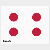 Japan Flag Oval Sticker (Vel)