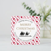 JAPAN FLAG Three Wise Mannen Japans kerstfeest Feestdagenkaart (Staand voorkant)