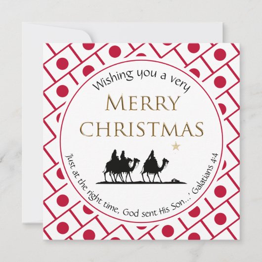 JAPAN FLAG Three Wise Mannen Japans kerstfeest Feestdagenkaart (Voorkant)