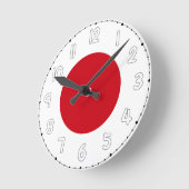 Japan Flag Wall Clock - Flag of Japan Ronde Klok (Hoek)