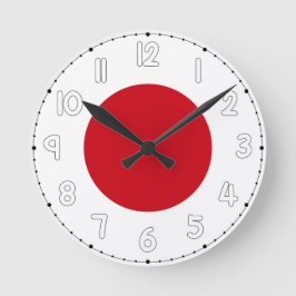 Japan Flag Wall Clock - Flag of Japan Ronde Klok