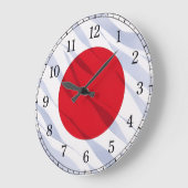 Japan Flag Wall Clock — Waving Flag Design Grote Klok (Hoek)