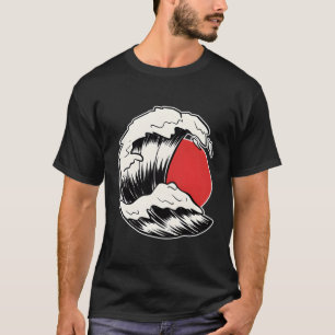 Japan Flag Wave Japanse kunstenaar T-shirt